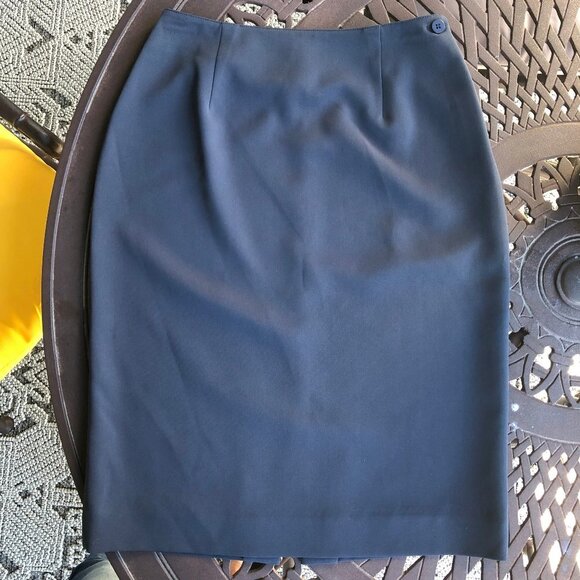 Jones New York Essentials Lined Midi Pencil Skirt Blue Size 4 - Picture 1 of 8